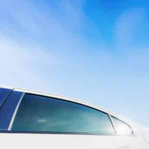 New tint film of the car window with sunlight in the daytime.